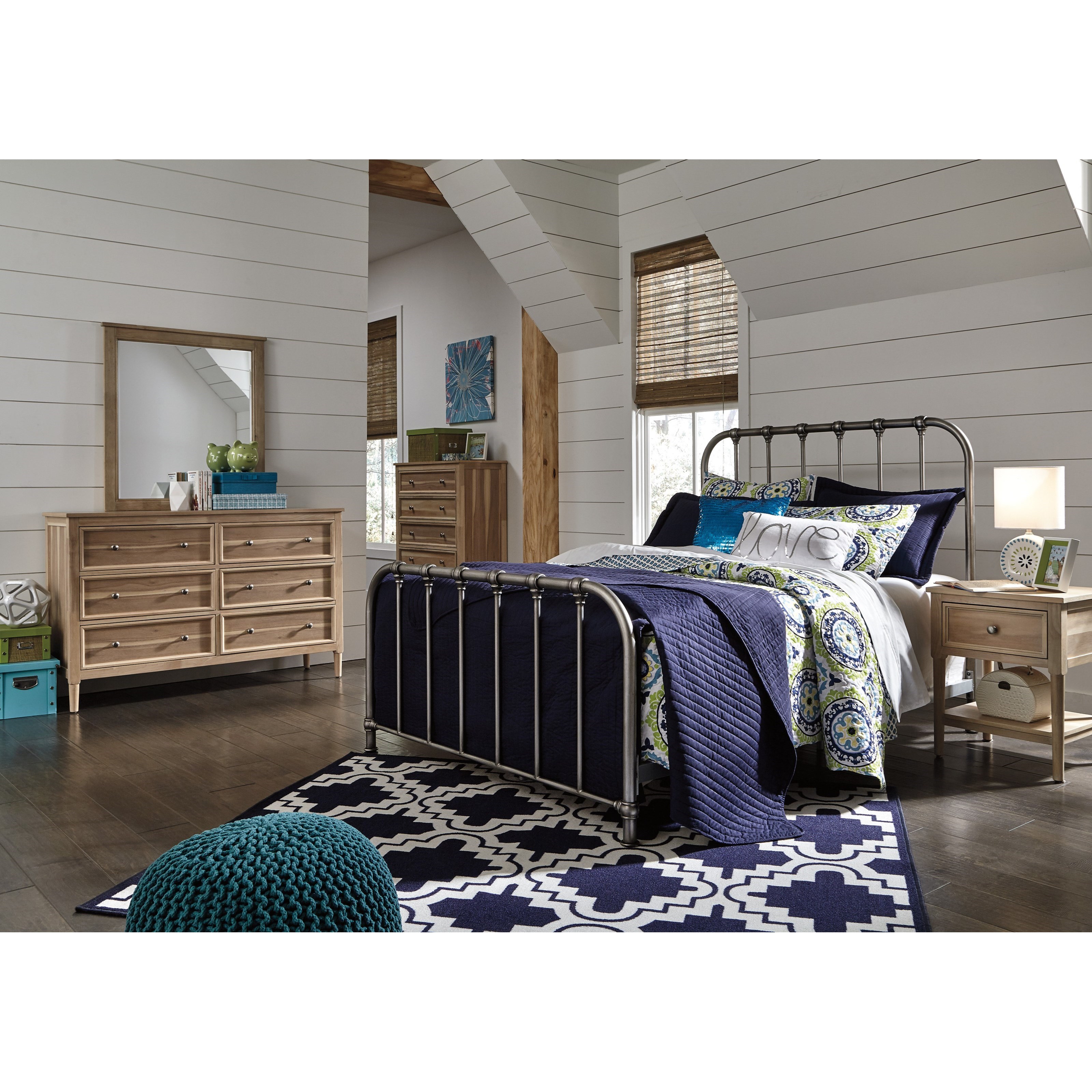 Signature Design by Ashley Nashburg B280572 Full Metal Bed in Aged